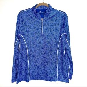 PETER MILLAR Blue Pattern Sun Comfort Base Layer
